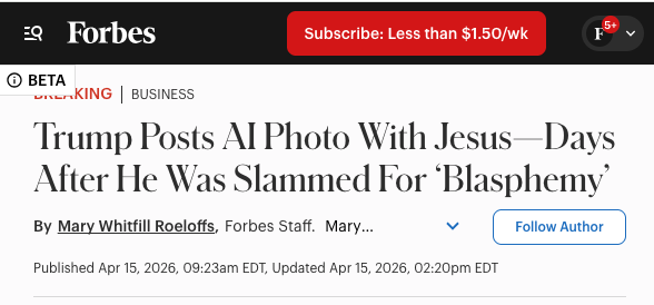 "DO OBEJRZENIA! Trump publikuje zdjęcie AI z Jezusem — kilka dni po tym, jak został skrytykowany za "bluźnierstwo" "